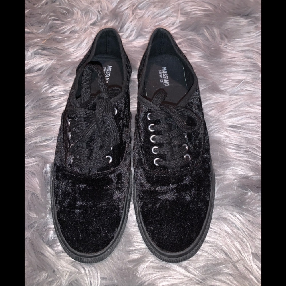 Mossimo black velour low tops